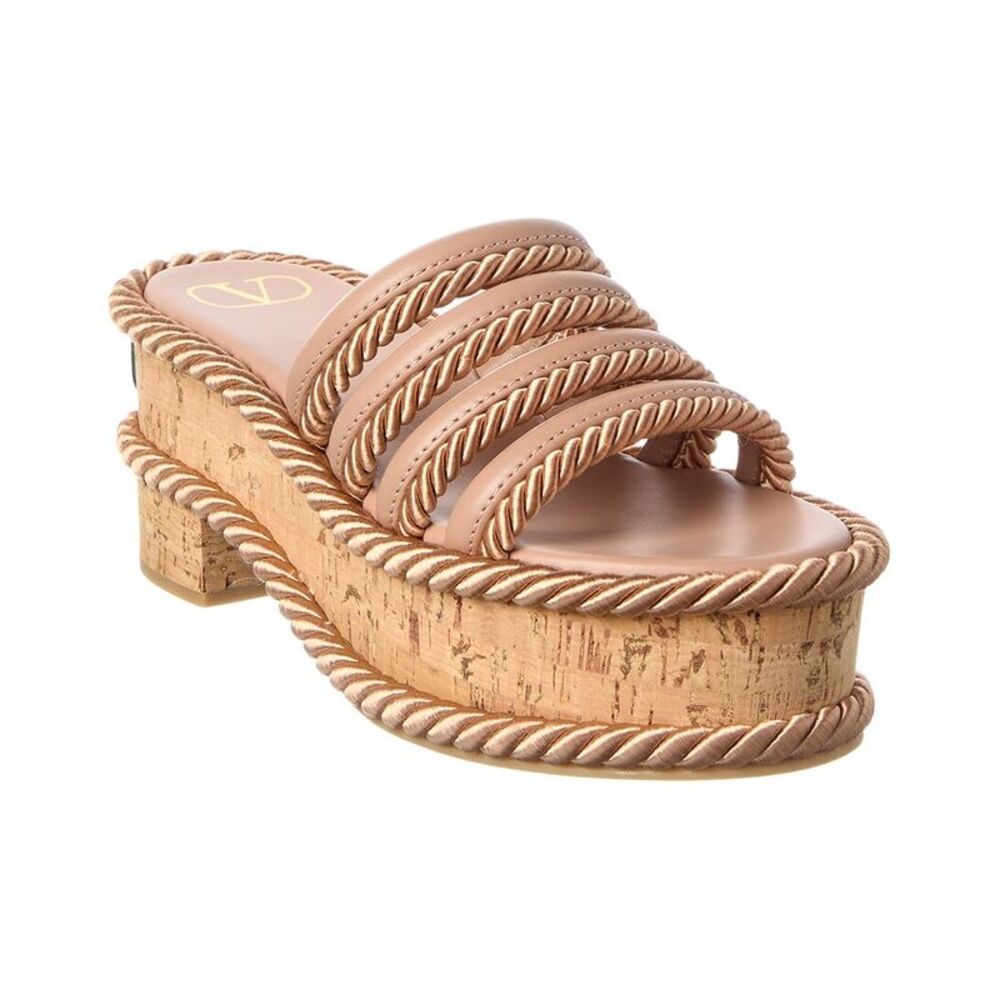 Valentino Vlogo Signature Leather Sandal, Pink